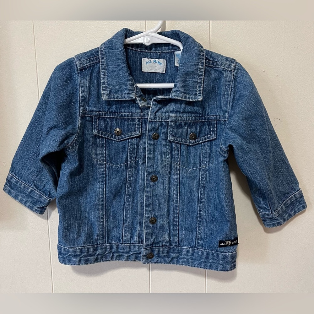 Vintage All Mine Baby Toddler Denim Jacket Size 24 Months Unisex